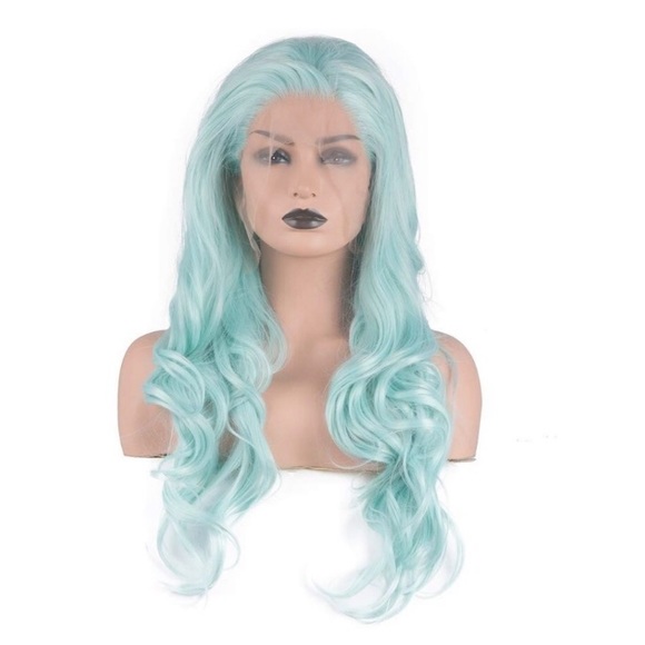 Mint Green Body wavy Lace Front Wig